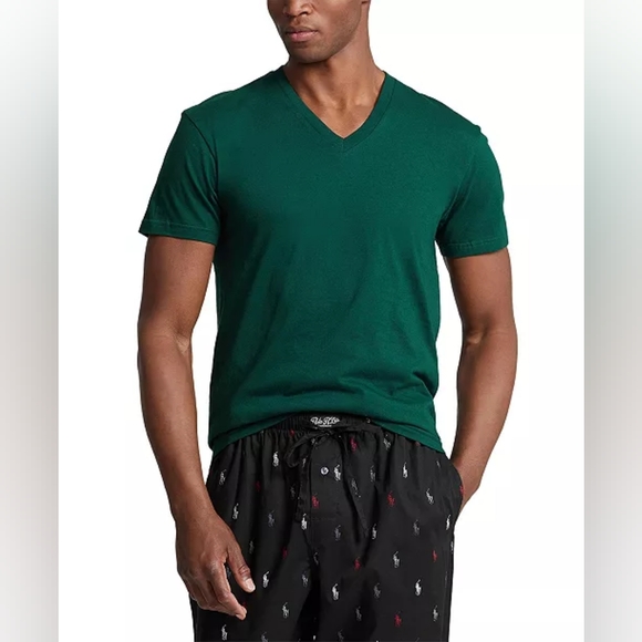 Polo Ralph Lauren V-Neck Classic Fit Undershirt 3-Pack Black, Red, Green - Picture 2 of 12